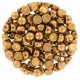 Czech 2-hole Cabochon kralen 6mm Alabaster Metallic Brass